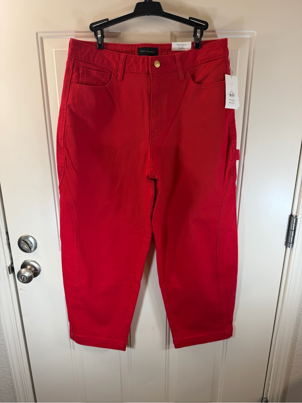 Free Assembly Red Utility Carpenter Pants Women’s Size 8